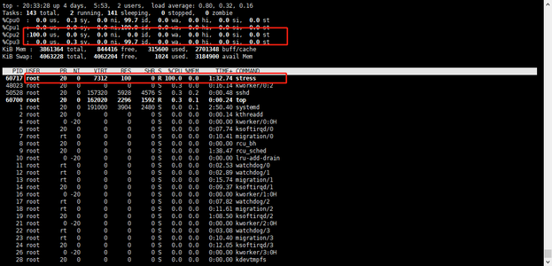 linux使用stress命令进行压力测试cpu_stress性能测试