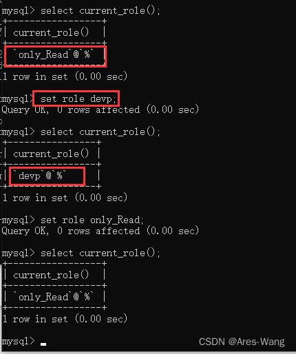 mysql my.ini、登录、用户相关操作、密码管理、权限管理、权限表，角色管理