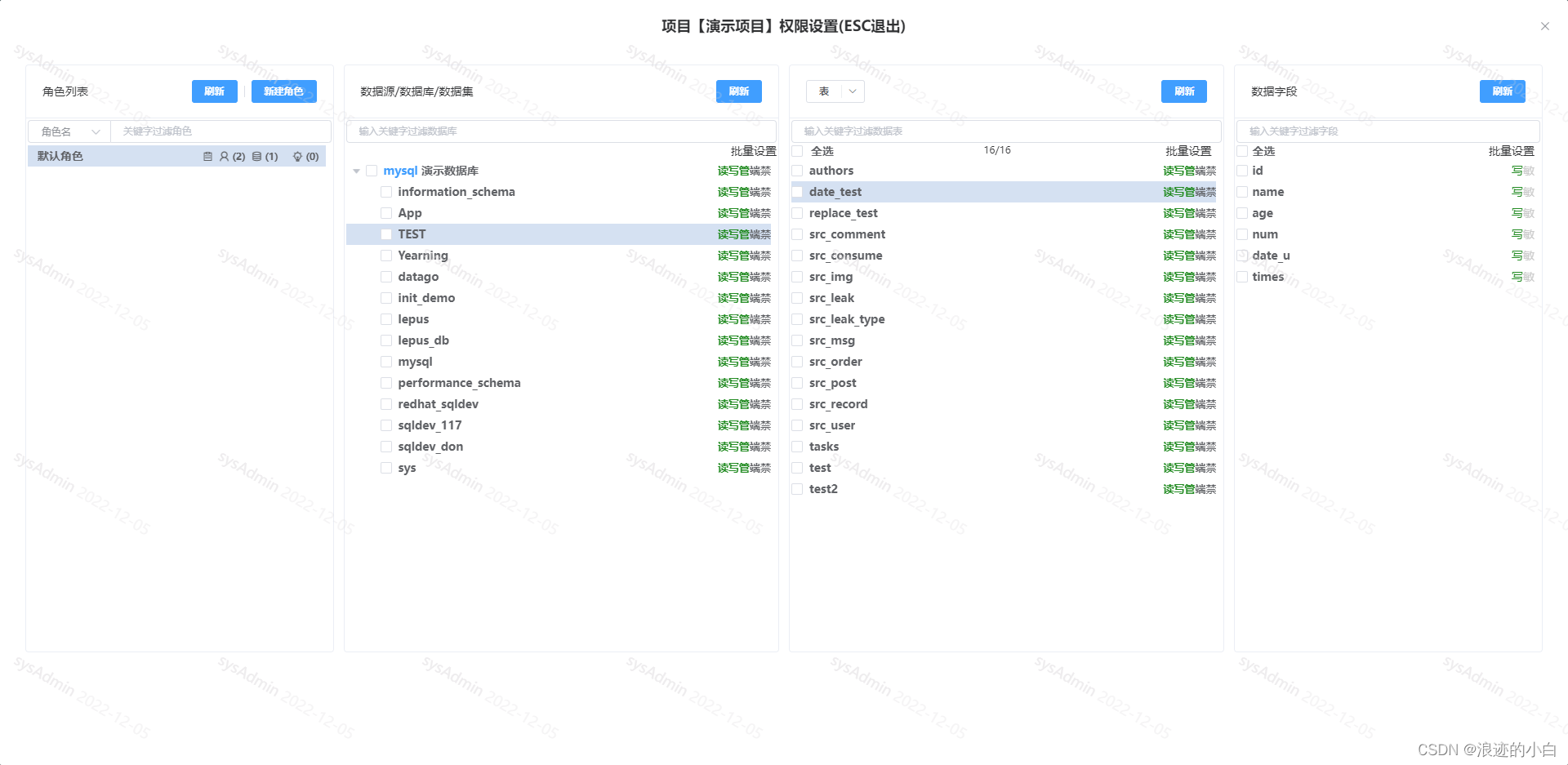 SQLDEV平台教学 - 权限配置