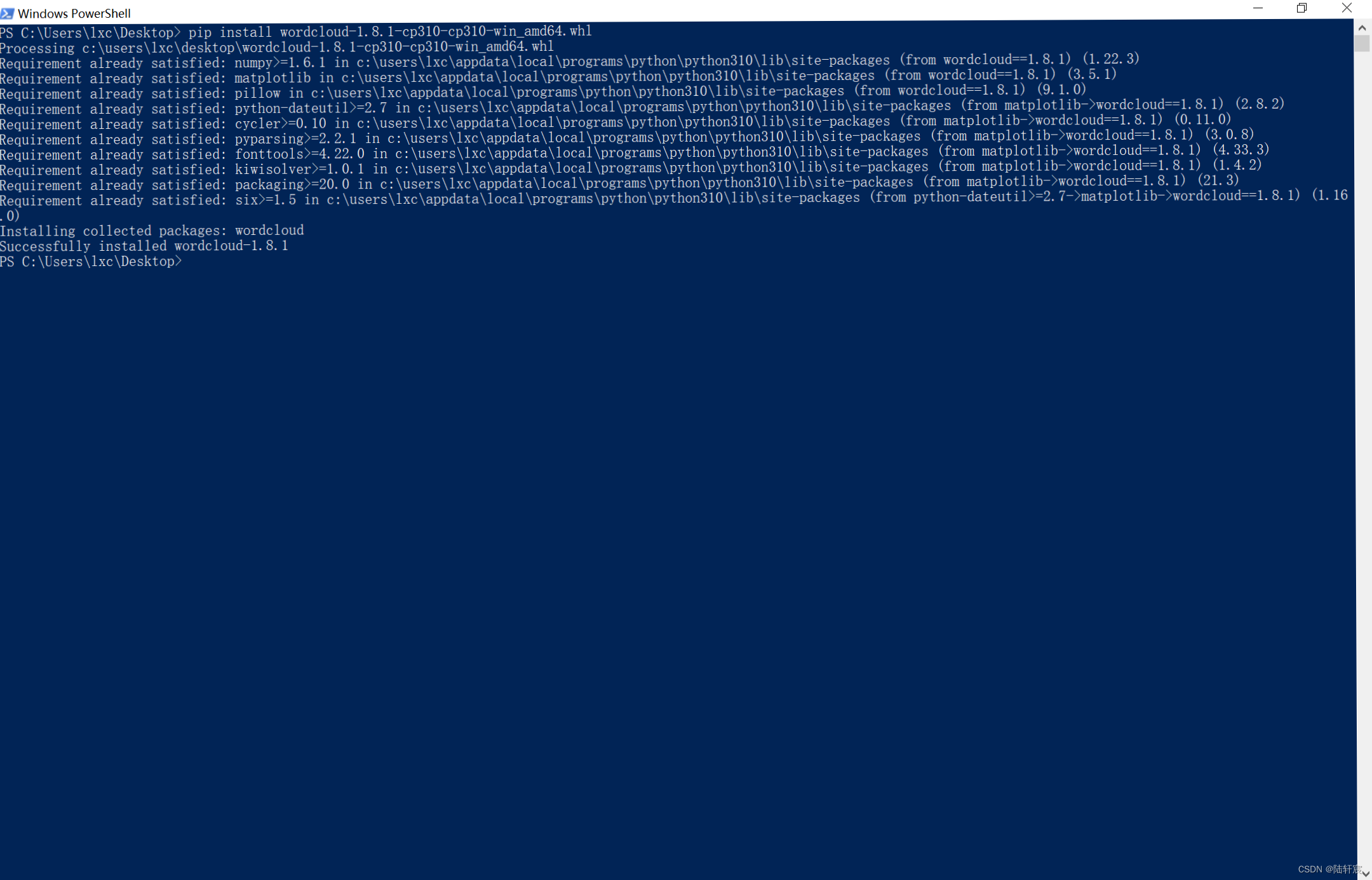 Python installation of WordCloud to report errors - Programmer Sought