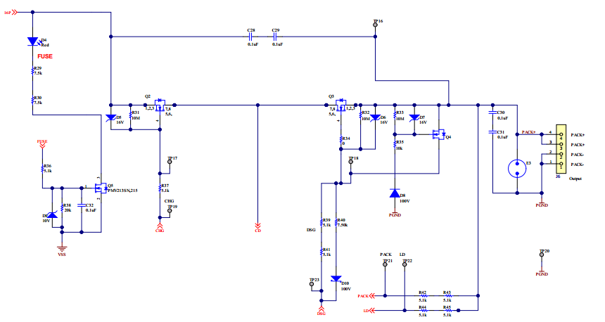 BQ76952 16 节电池原理图—功率电路
