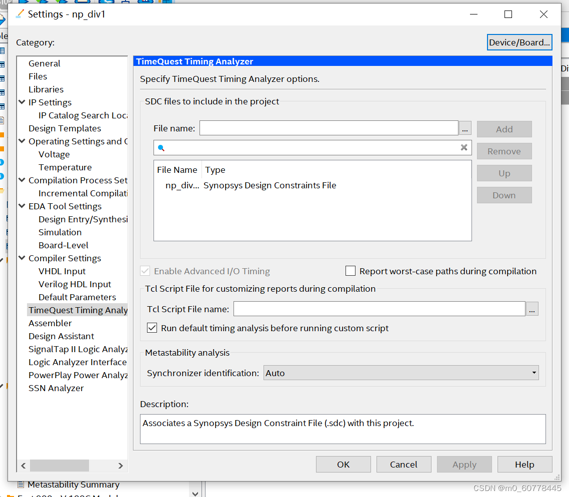 Quartus导入sdc文件_quartus Sdc文件-CSDN博客