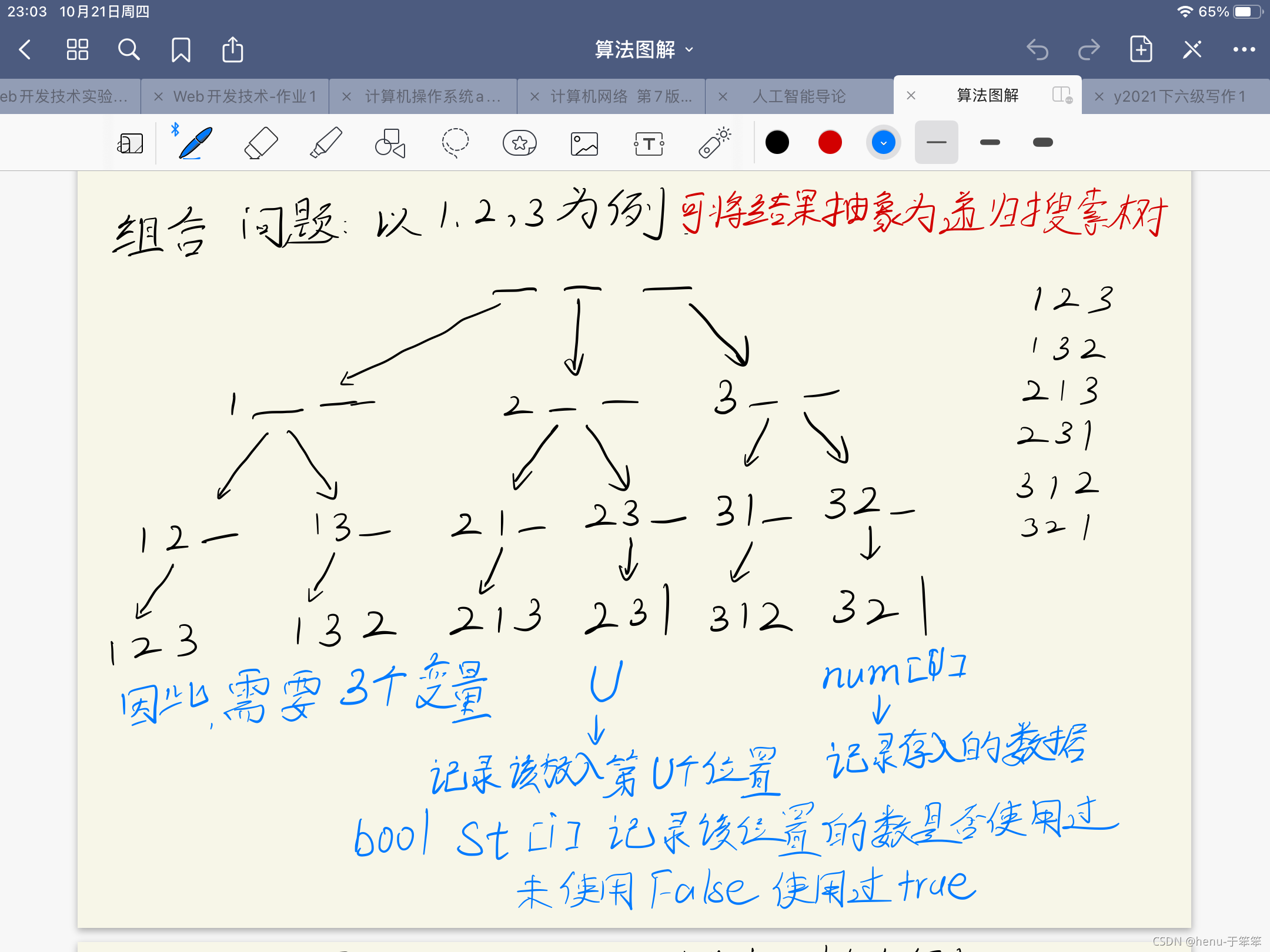 C/C++ 排列 图解递归过程【简单易懂,代码可以直接运行】_c语言递归图解-CSDN博客
