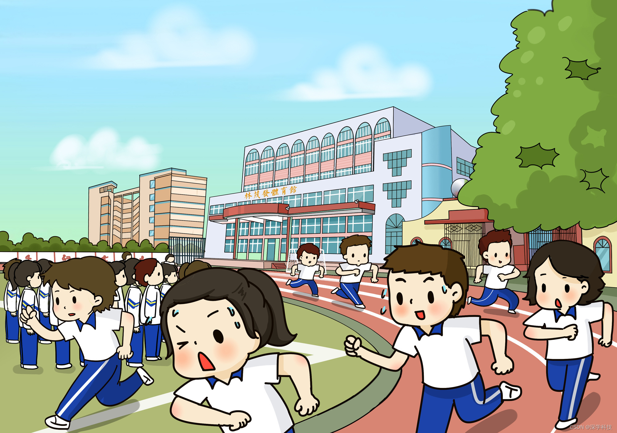 和谐,美丽的校园环境,深学科技边缘智算魔盒搭载多种行为分析算法,能