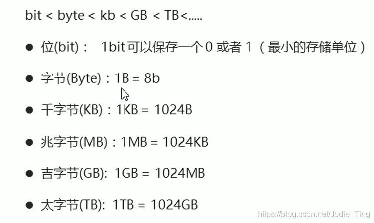  数据存储单位