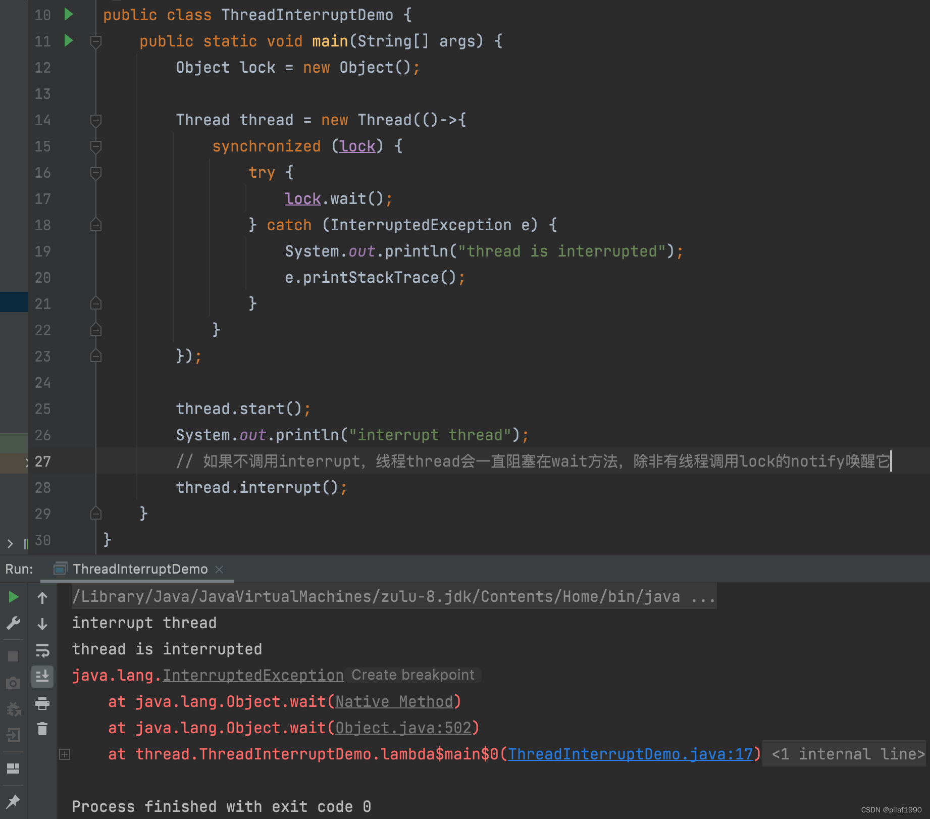 聊一聊Java中的线程中断_java thread destroyCSDN博客