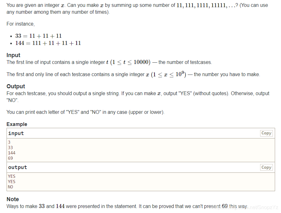 【Codeforces Round #723 (Div. 2)】- I Hate 1111