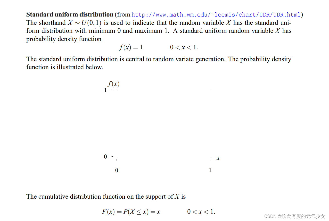 标准均匀分布(standard uniform distribution)-CSDN博客