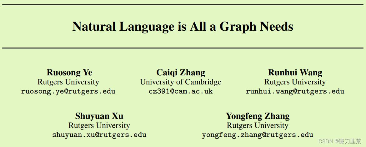 Natural Language is All a Graph Needs