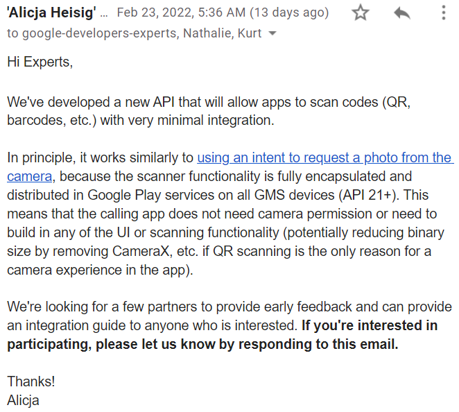 Android终于要推出Google官方的二维码扫描库了？