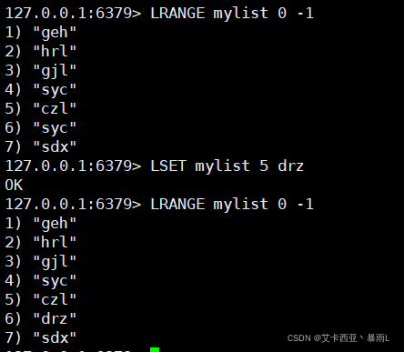 LSET key index value