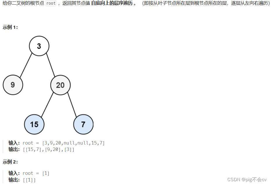 6.3二叉树的层序遍历（LC102，LC107-M）