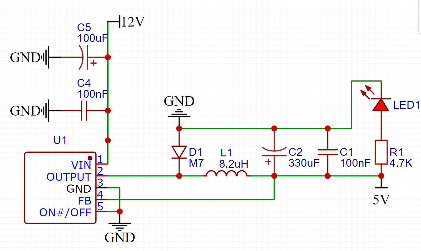 12v转5v2a电源模块的电路集合