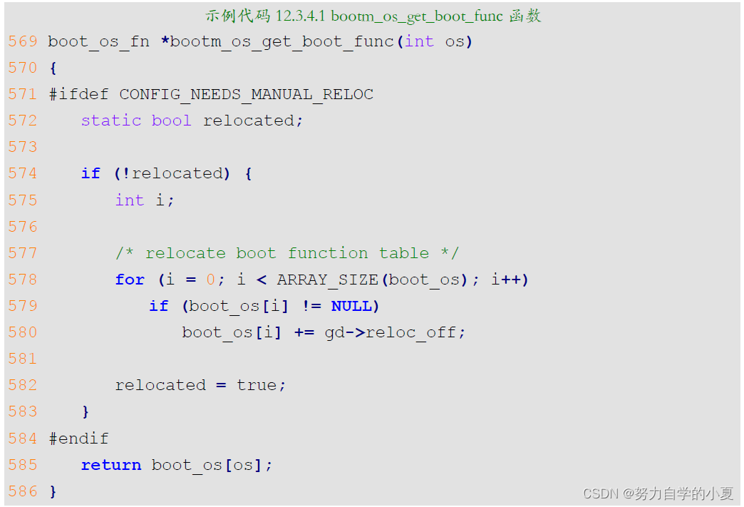 示例代码12.3.4.1 bootm_os_get_boot_func函数代码截图