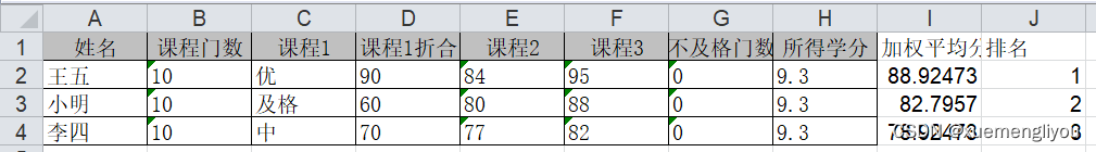 新的排好序的表