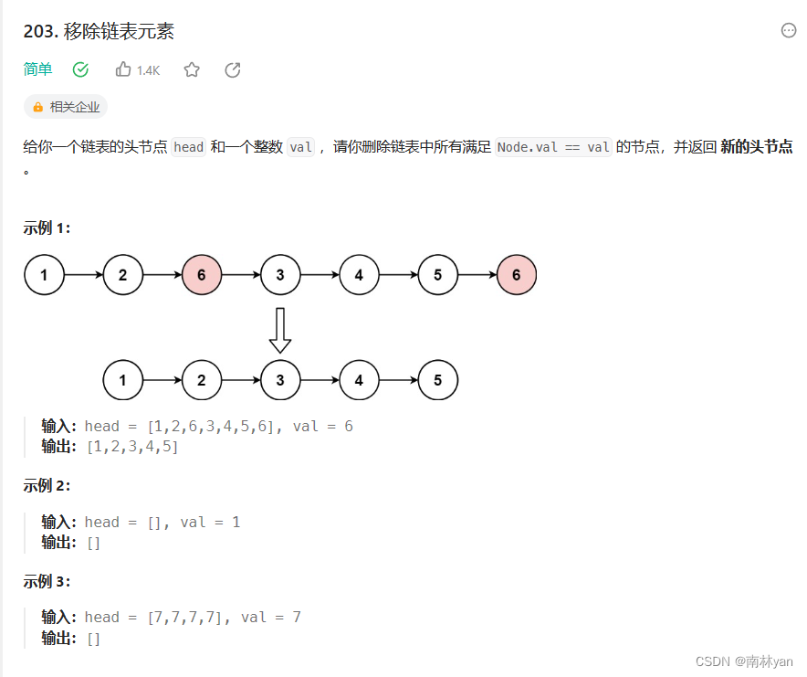 leetcode：203. 移除链表元素（有哨兵位的单链表和无哨兵位的单链表）