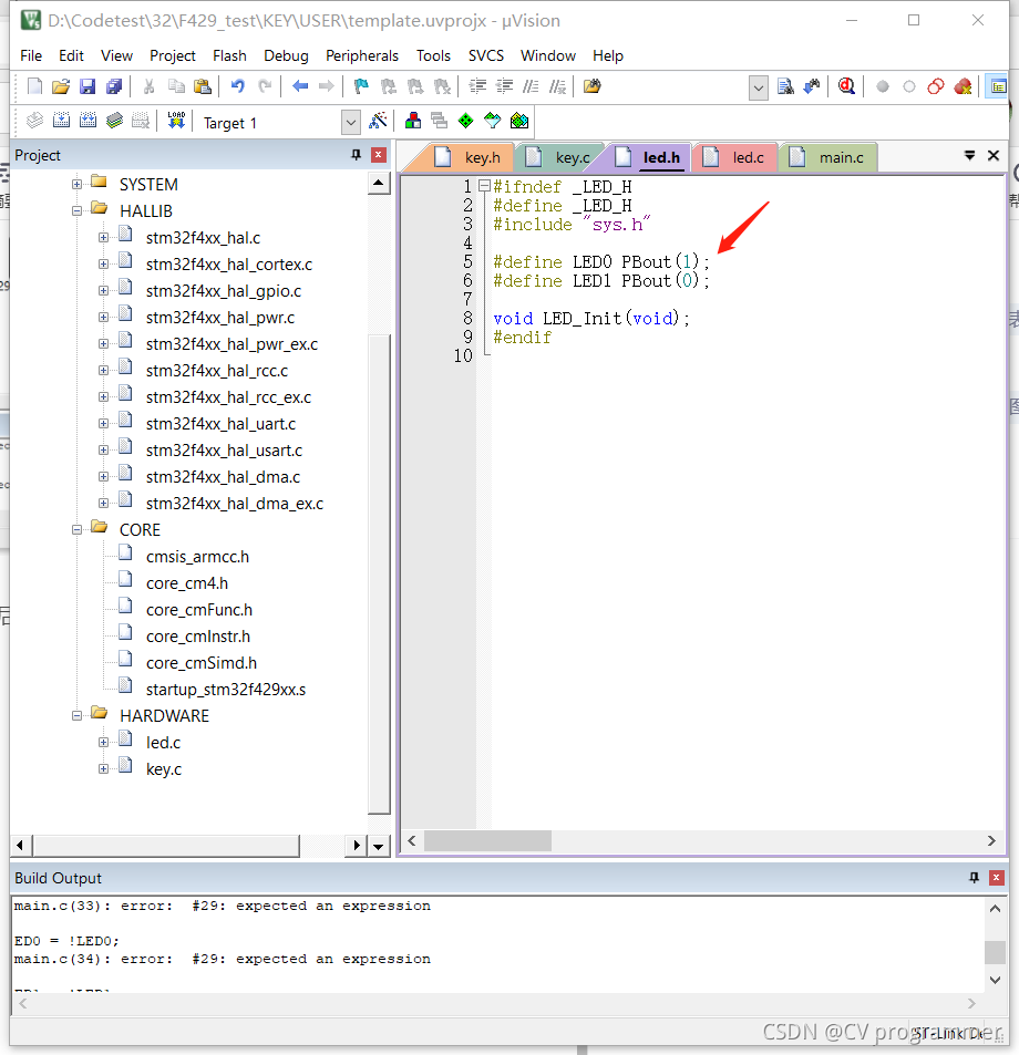 main.c(30): error: #29: expected an expression-CSDN博客