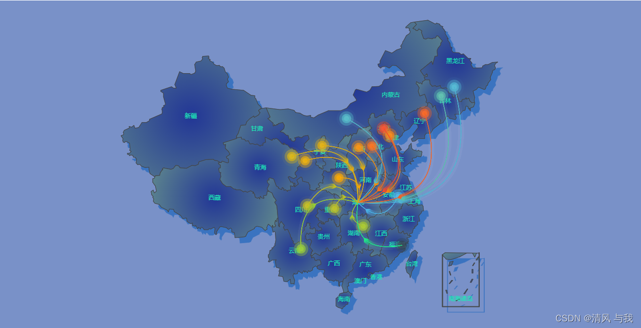 使用 Echarts 插件完成中国旅游地图