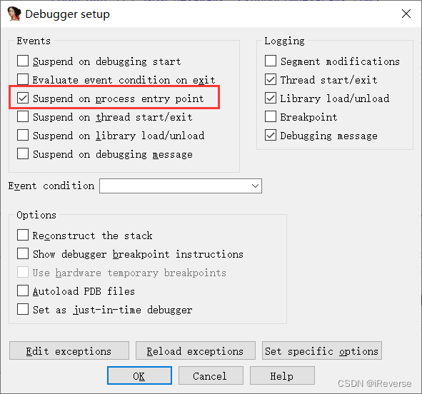 图22 Debugger setup界面设置