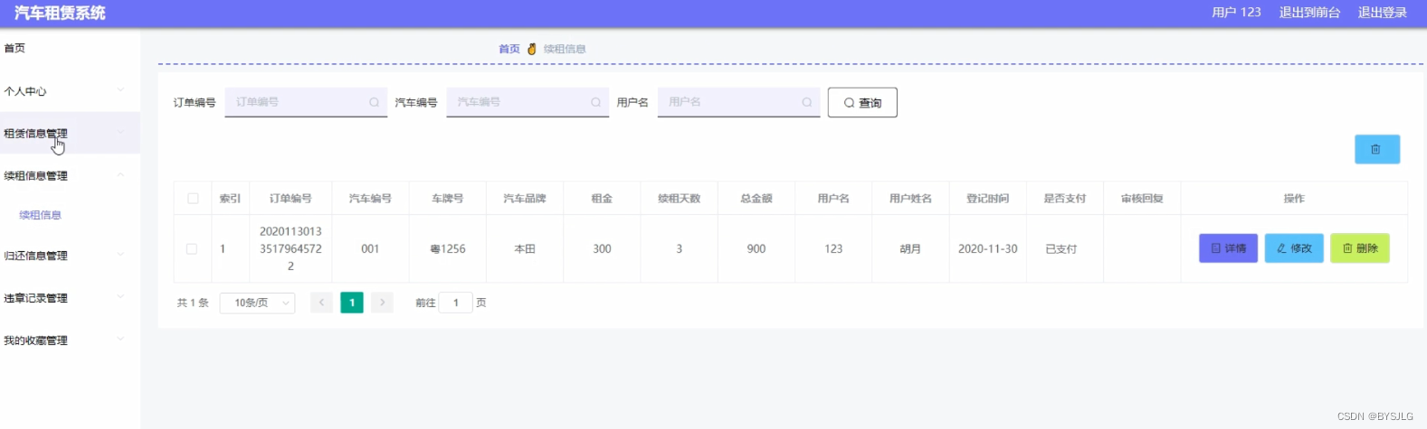 续租信息