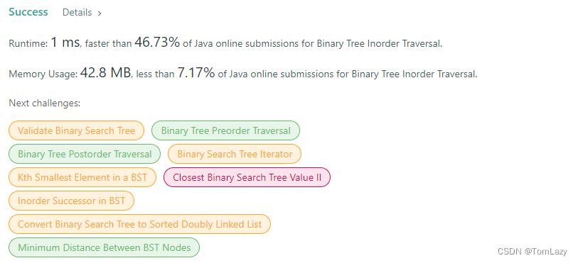 【LeetCode】No.94. Binary Tree Inorder Traversal -- Java Version