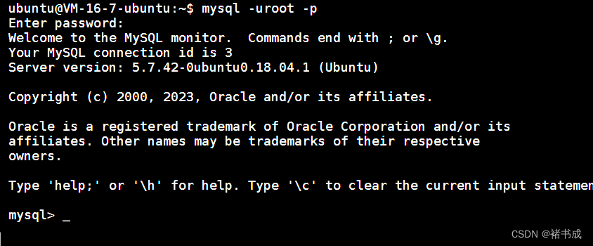 mysql -u root -p and then enter the password to enter successfully