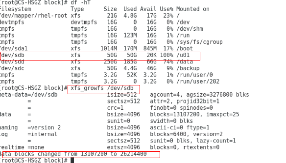LINUX increased disk space but not displayed - Programmer Sought