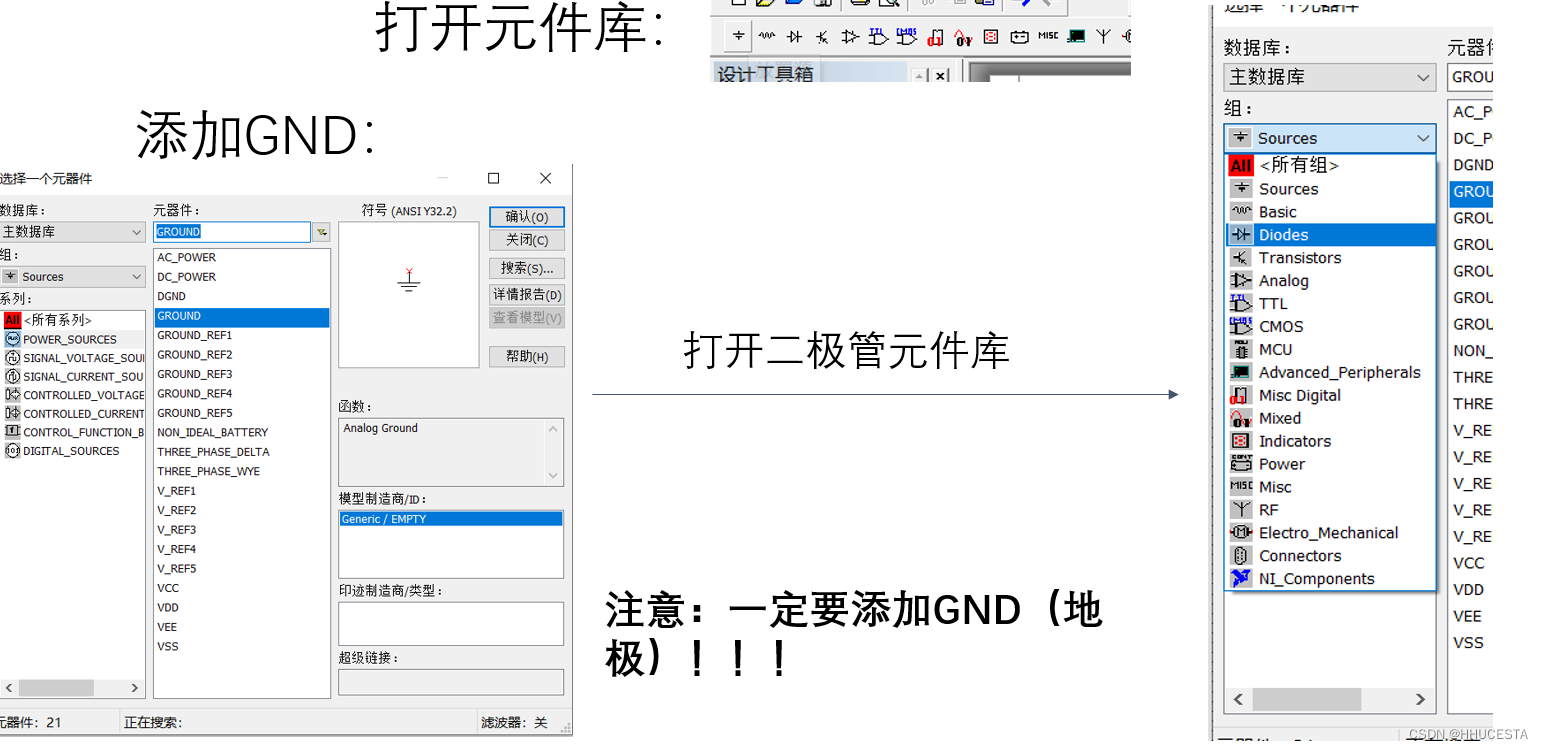 GND元器件大致添加操作