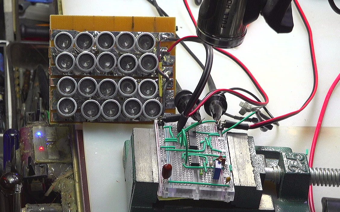 ▲ Figure 2.4.1 Connect the ultrasonic board to the driver board