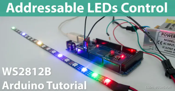 【如何使用Arduino控制WS2812B可单独寻址的LED】