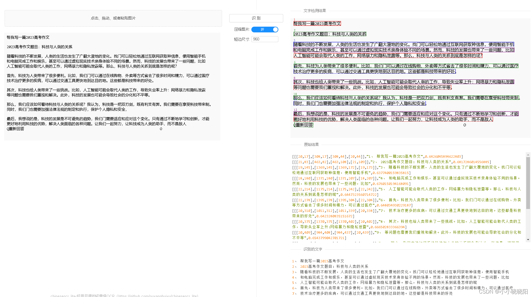 chinese_lite ocr使用教程