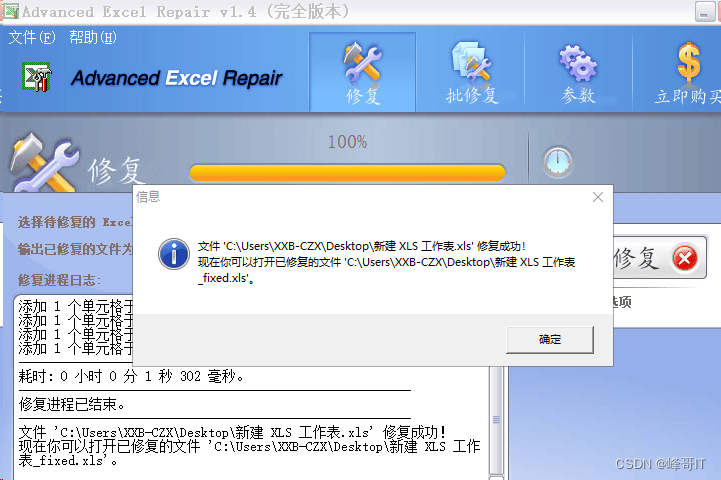 Excel文件乱码修复工具Advanced Excel Repair V1.4 完全版