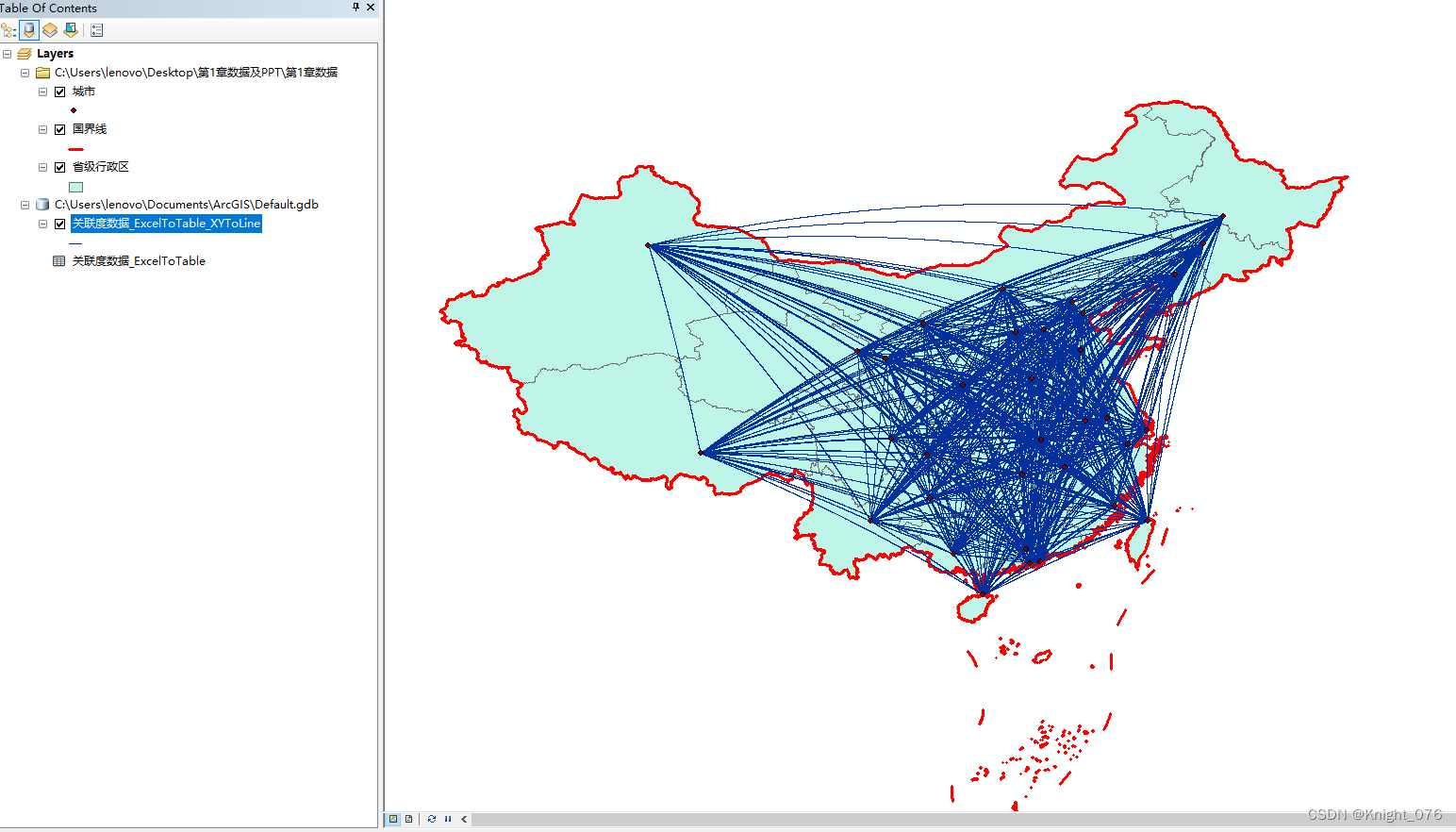 [arcgis]城市关联度分析