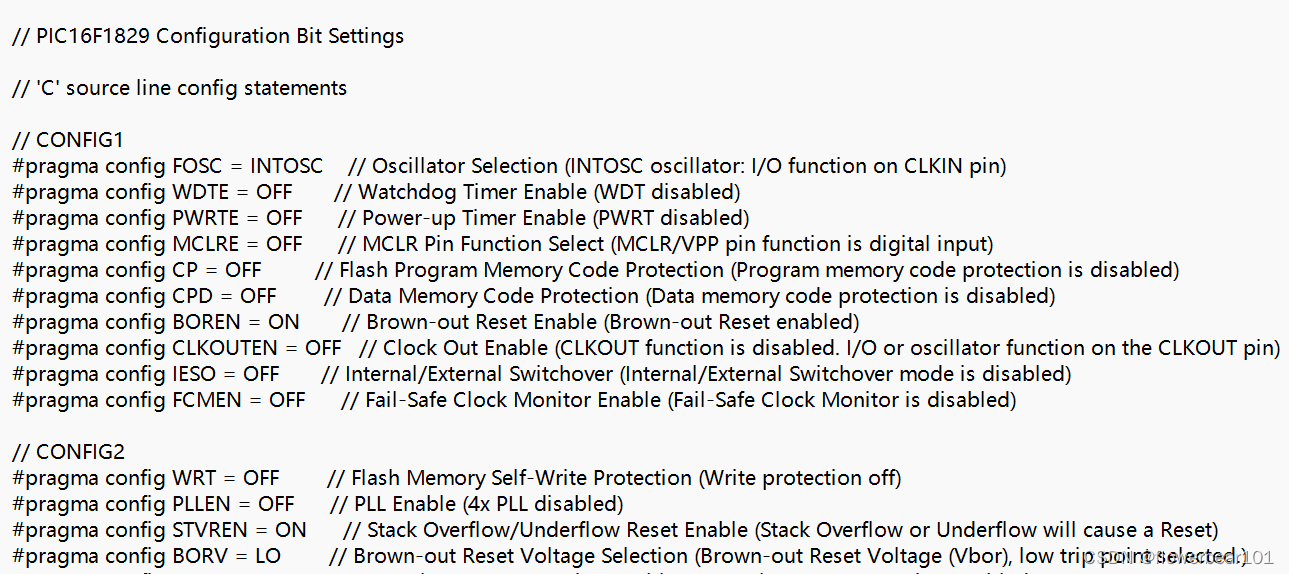 PIC16F1829 单片机配置和DEMO CODE_pic16f1829引脚功能-CSDN博客