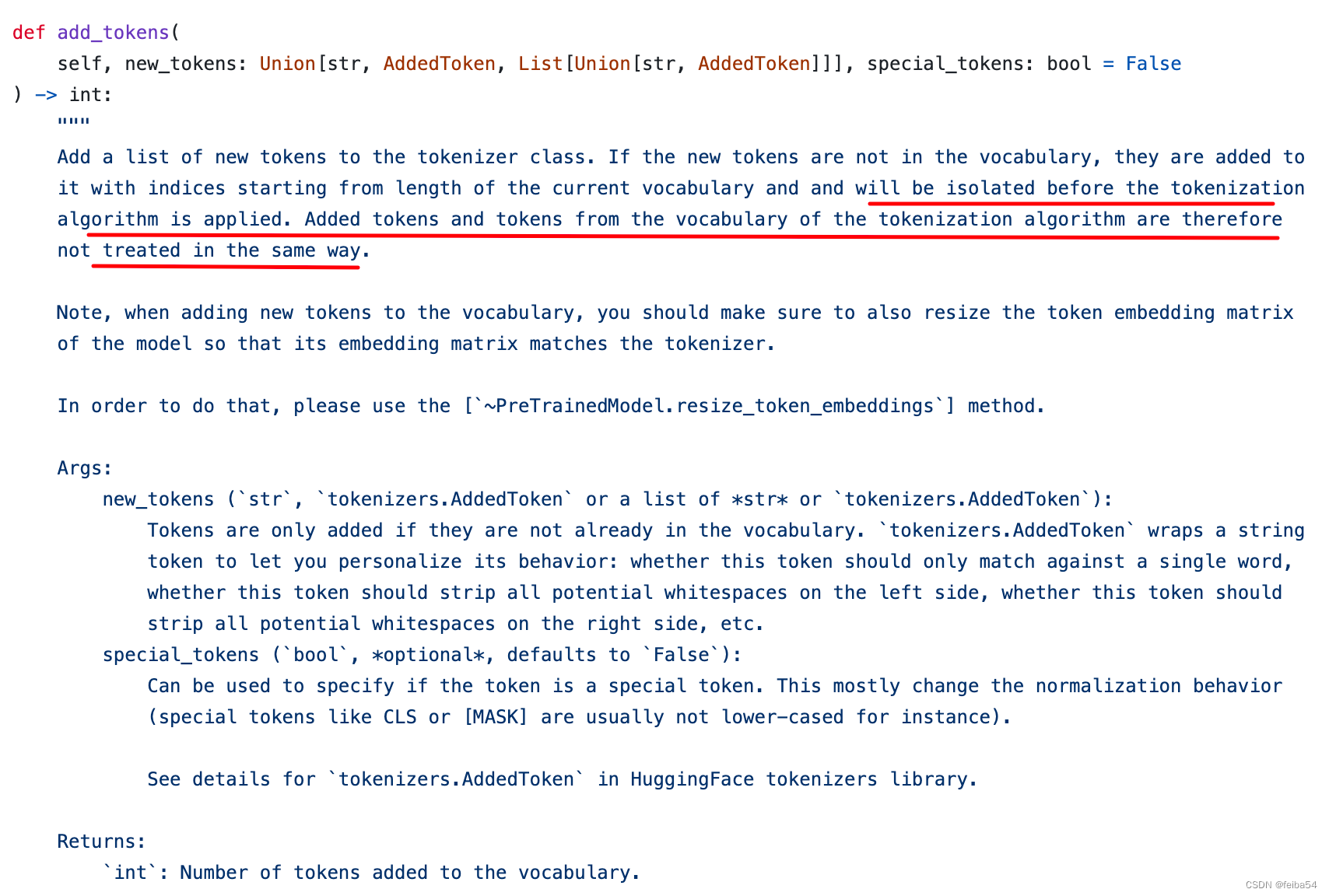 源码中add_tokens的注释