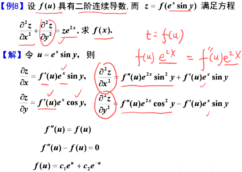 高等数学强化5：多元函数微分学(2) 偏导数与全微分的计算_微分方程求偏导-CSDN博客