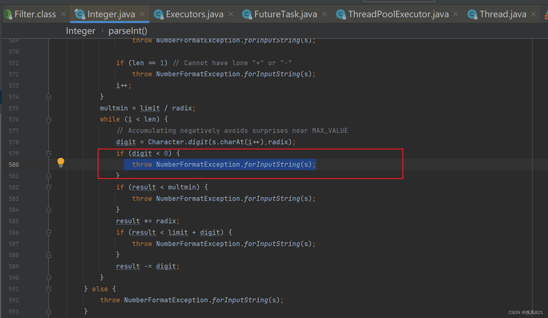 tomcat debug开启遇到 throw NumberFormatException.forInputString(s)；_debug 抛出 numberformatexception