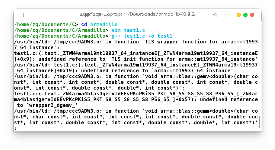 Ubuntu21.10下安装使用Armadillo库_armadillo的安装与使用-CSDN博客