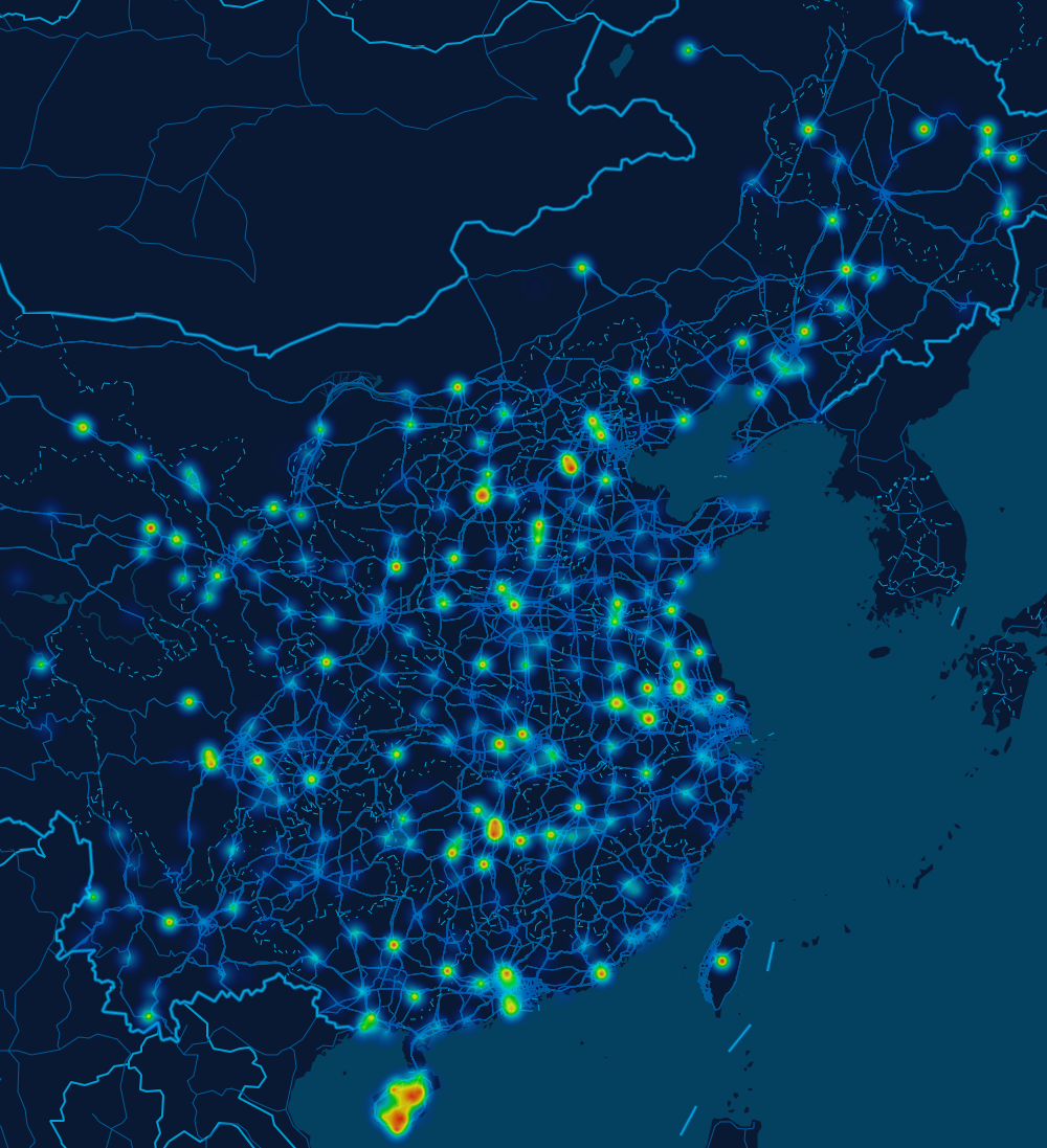 mapv实现数据可视化之热力图