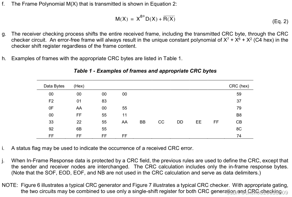 【代码】SAE J1850 CRC8算法 C语言的2种方式实现