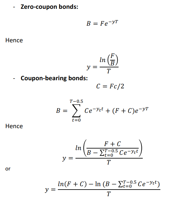 the formula of kind of bond calculate