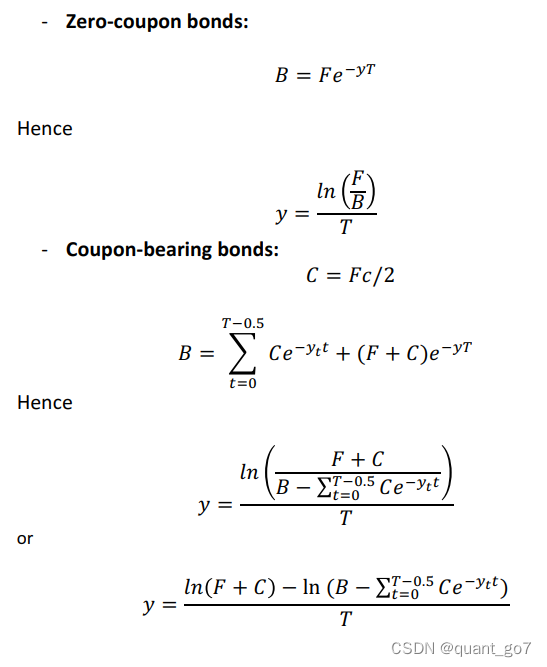 the formula of kind of bond calculate