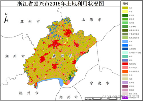 2015年浙江省嘉兴市土地利用数据下载