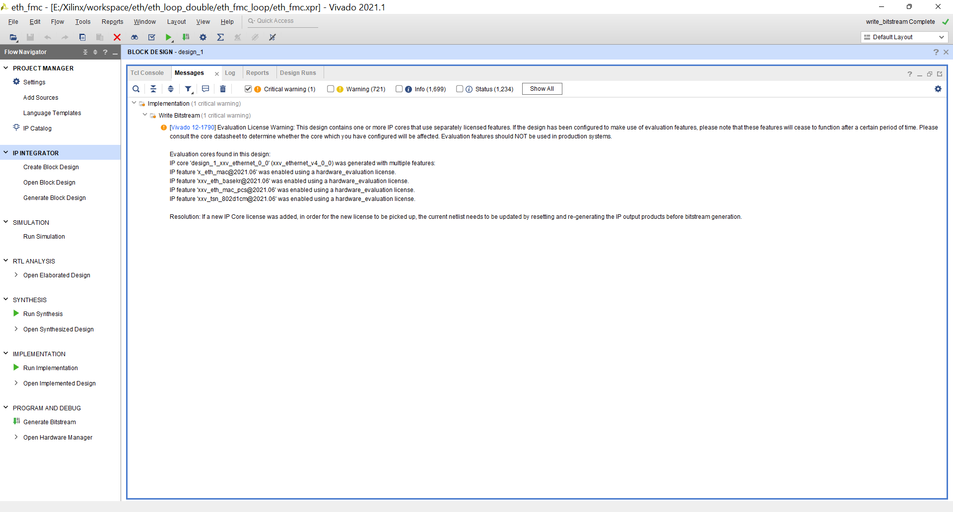 【Vivado】添加License后仍提示无法生成bitstream的解决办法_if a new ip core license was added, in order for tCSDN博客