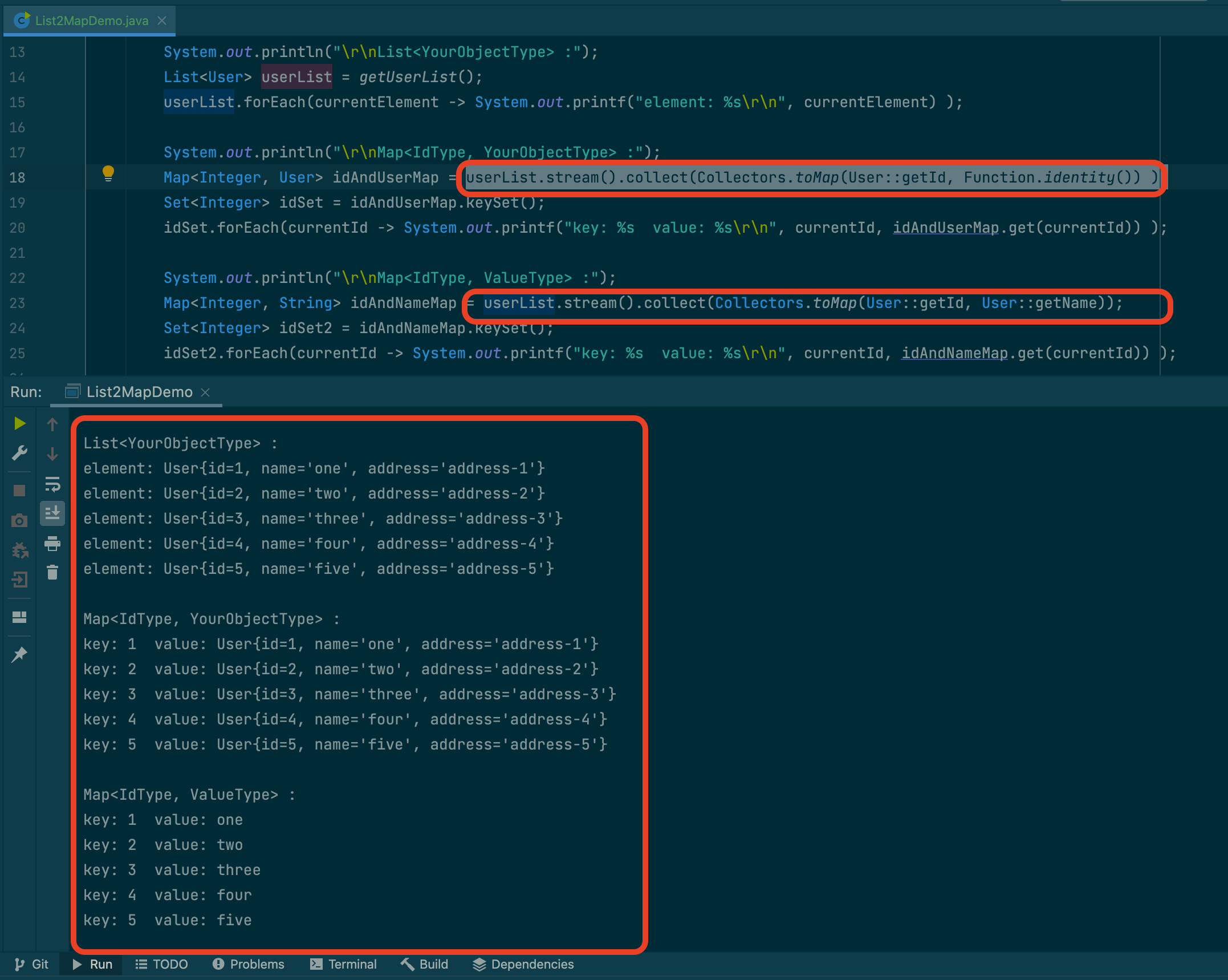 如何使用 Java Stream API ，一行代码将 List 转换为 Map 类型