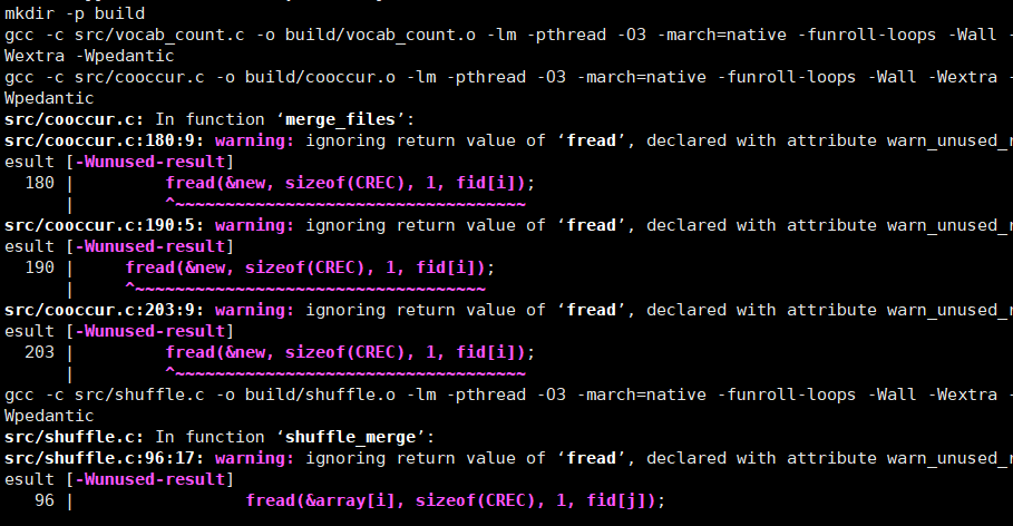 glove模型训练自己的中文数据集词向量详细步骤
