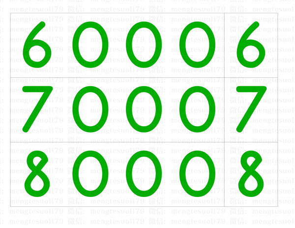 蒙氏数学素材---数字卡高清素材