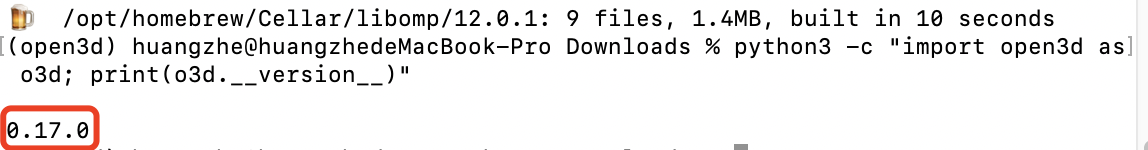 mac安装open3d时候出现错误