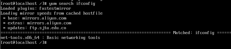 使用yum安装ifconfig