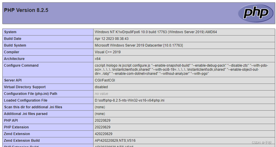 PHP-8.2.5+IIS10 php-cgi.exe - FastCGI 进程意外退出